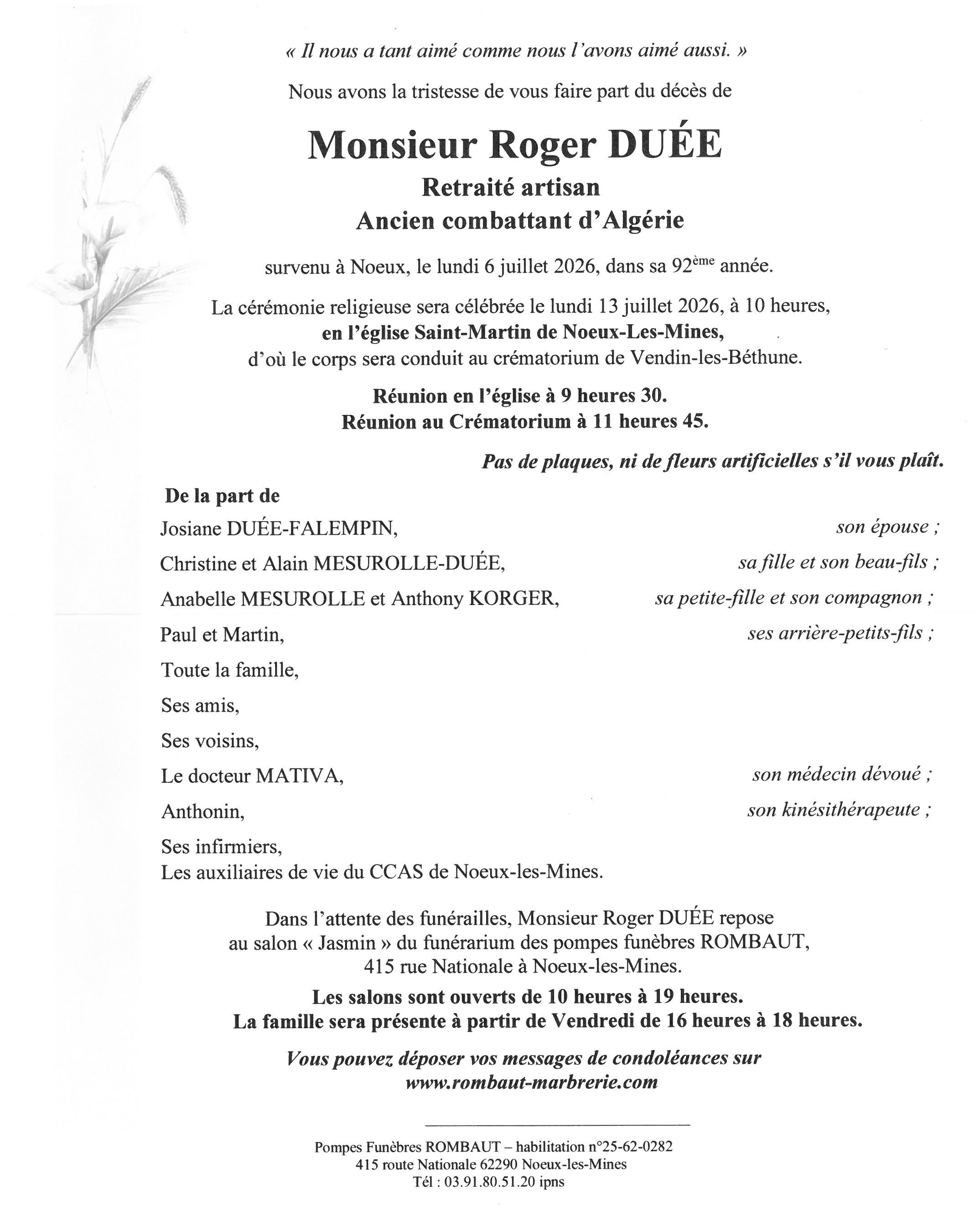 Avis de décès